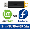 Linux USB Twin Pack (Linux Mint vs Fedora)